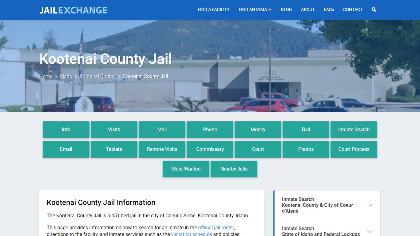 Kootenai County Jail, ID Inmate Search, Information